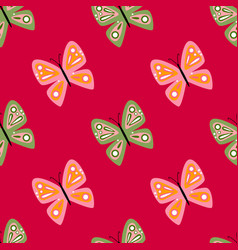 Simple Stylized Butterflies Seamless Pattern