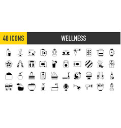 Wellness Icon Set Such As Massage Yoga Spa