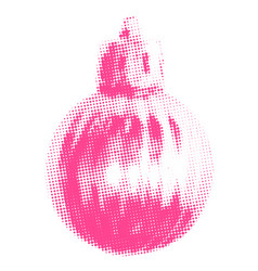 Christmas Pink Ornament Halftone Collage