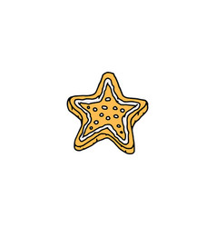 Christmas Cookie In Shape Of Star Sketch