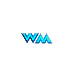 Letter Wm Diamond 3d Geometric Symbol Simple Logo