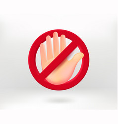 No Concept With Hand Icon 3d