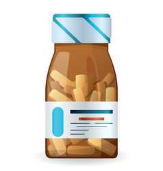 Pill Bottle Label And Pills Inside Medical Jar