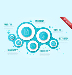 Business Infographic Six Steps Modern Bubble