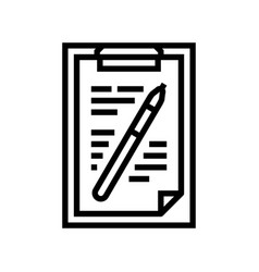 Clipboard Pen List Line Icon