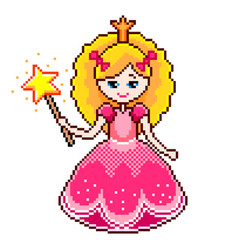 Pixel Cute Princess Detailed Isolated