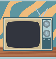 Retro Tv With Antenna On Home Background Modern