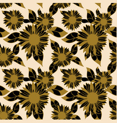 Seamless Pattern Of Large Black Flower Buds