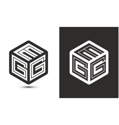 Esg Letter Logo Design With Cube Modern