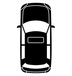 Hatchback Black Icon Urban Car Top View