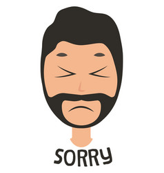 Man Saying Sorry On White Background