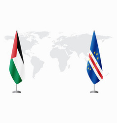 Palestine And Cape Verde Flags For Official