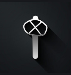 Silver Stone Age Hammer Icon Isolated On Black