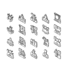 Small Business Worker Occupation Isometric Icons