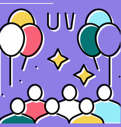 Uv Glow Kids Party Color Icon