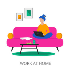 Work At Home Concept Modern Flat Design