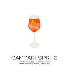 Campari Spritz Cocktail In Glass With Ice