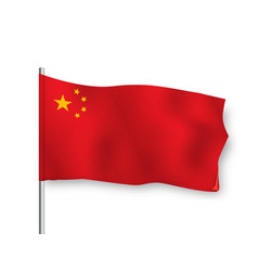 China Flag Develops In Wind