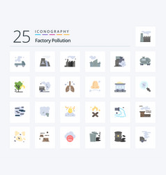 Factory Pollution 25 Flat Color Icon Pack