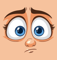 Wide-eyed Cartoon Face Showing Surprise