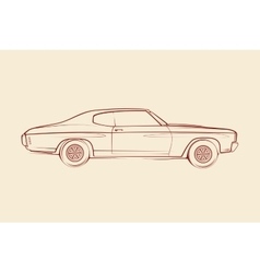 American Muscle Car Silhouette 70s