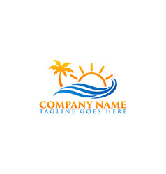 Beach Logo With Water Waves Modern Icon