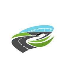 Roadway Turn Motorway Under Bridge Icon