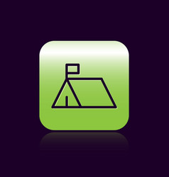 Black Line Protest Camp Icon Isolated On