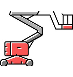 Boom Lift Construction Car Vehicle Color Icon