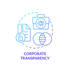 Corporate Transparency Blue Gradient Concept Icon