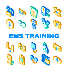 Ems Training Device Collection Icons Set