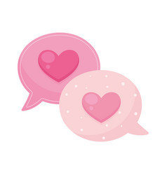 Hearts Love In Speech Bubbles