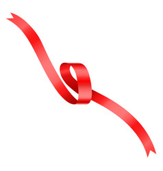 Realistic Red Ribbon Glossy Silk Loop Mockup