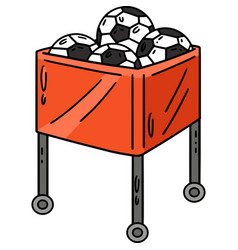 Soccer Ball Cart Cartoon Colored Clipart