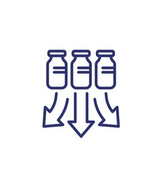 Vaccine Distribution Line Icon On White