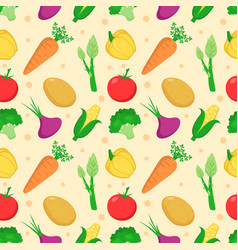 Vegetarian Fruit And Vegetables Seamless Pattern