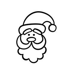 Cute Santa Clause Face With Beard And Hat