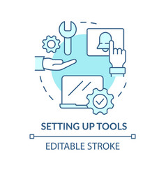 Setting Up Tools Turquoise Concept Icon