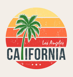 California Tee Print With Styled Palm Tree