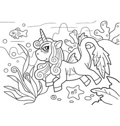 Cute Cartoon Pony Unicorn Coloring Book