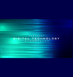 Digital Technology Banner Blue Green Background Ai