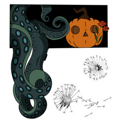 Monster Pumpkin With Octopus Tentacles Halloween