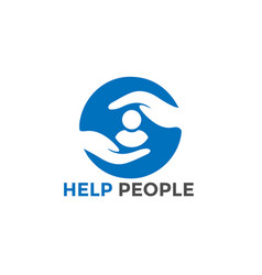 People Help Logo Design Hand Logo