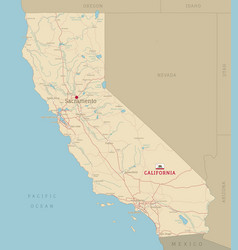 Road Map Of California Us American Federal State