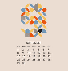 September Month 2024 Calendar Template Geometric