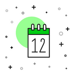 Filled Outline Calendar 12 June Icon Isolated