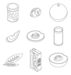 Peach Icons Set Outline