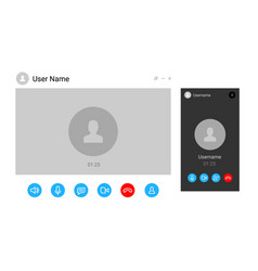 Virtual Call Video Mockup Icon Videocall