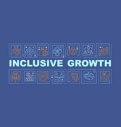 Inclusive Growth Word Concepts Dark Blue Banner