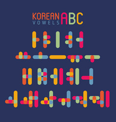 Korean Alphabet Set In Flat Style